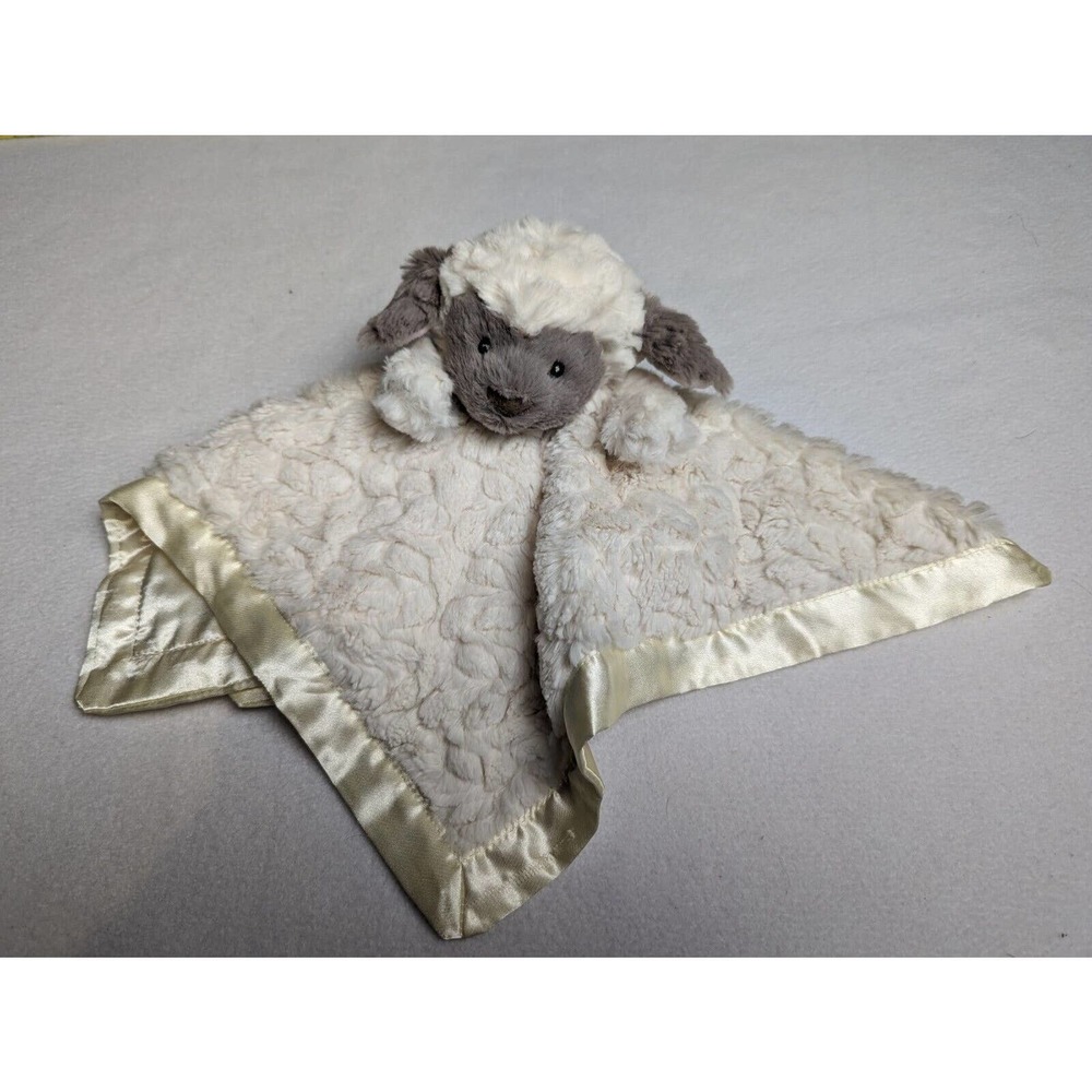 Mary Meyer Lamb Lovey Creamy White Fleece with Yellow Satin Security Blanket 13"